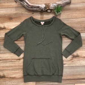 Mossimo Army Green Long Lightweight Sweatshirt
